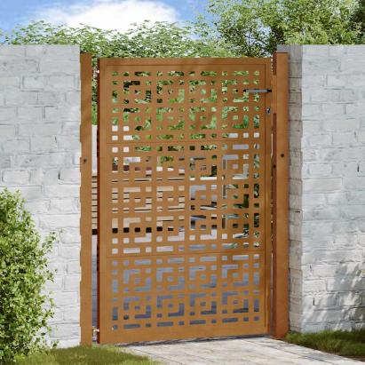 Poartă de grădină 100x150 cm, oțel rezistent la intemperii, model cruce GartenMobel Dekor