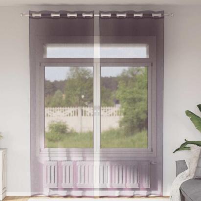 Perdele Voile cu Oelii 2 buc Violet 140x300 cm GartenMobel Dekor