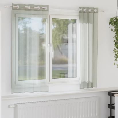 Perdele Voile cu Oelii 2 buc Gri deschis 140x175 cm GartenMobel Dekor