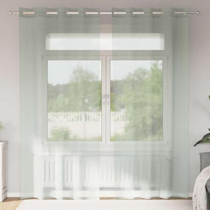 Perdele Voile cu Oelii 2 buc Gri deschis 140x225 cm GartenMobel Dekor
