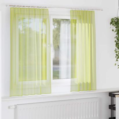 Perdele Voile cu buzunare pentru bare 2 buc verde măr GartenMobel Dekor