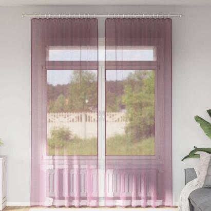 Perdele Voile cu buzunare pentru bare 2 buc violet GartenMobel Dekor