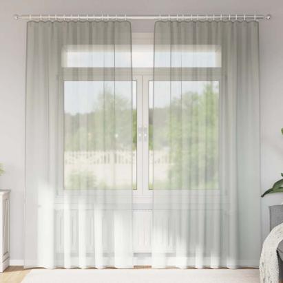 Perdele Voile cu buzunare pentru bare 2 buc gri deschis GartenMobel Dekor