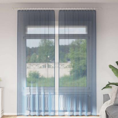Perdele Voile cu buzunare pentru bare 2 buc Albastru regal GartenMobel Dekor