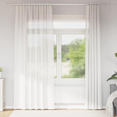 Perdele Voile cu buzunare pentru bare 2 buc Alb GartenMobel Dekor