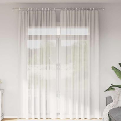 Perdele Voile cu buzunare pentru bare 2 buc Alb GartenMobel Dekor