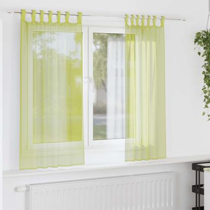 Perdele din voile cu tablă 2 buc Verde măr GartenMobel Dekor