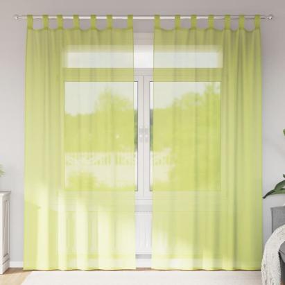 Perdele din voile cu tablă 2 buc Verde măr GartenMobel Dekor