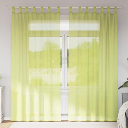 Perdele din voile cu tablă 2 buc Verde măr GartenMobel Dekor