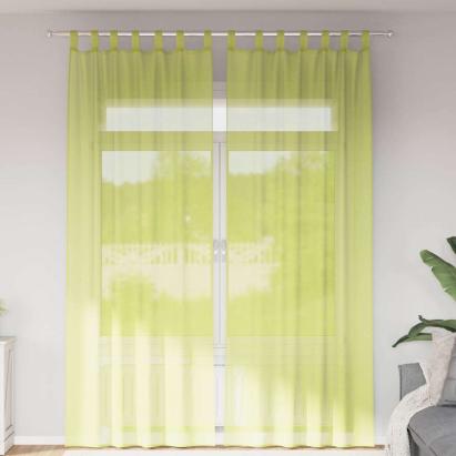 Perdele din voile cu tablă 2 buc Verde măr GartenMobel Dekor