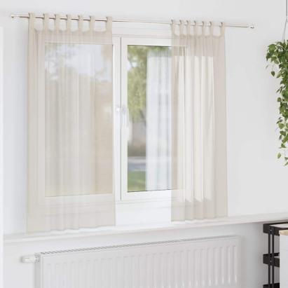 Perdele din voile cu tablă 2 buc crem GartenMobel Dekor