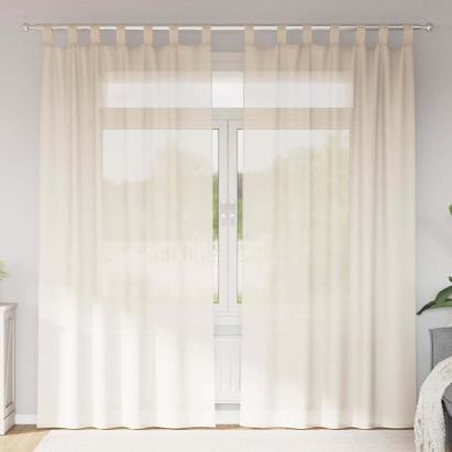 Perdele din voile cu tablă 2 buc crem GartenMobel Dekor