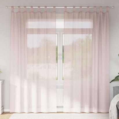 Perdele voal cu bucle 2 buc Roz deschis 140x245 cm GartenMobel Dekor