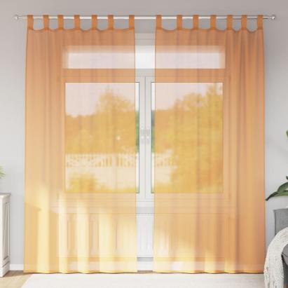 Perdele Voile cu Bucle 2 buc Portocaliu 140x245 cm GartenMobel Dekor