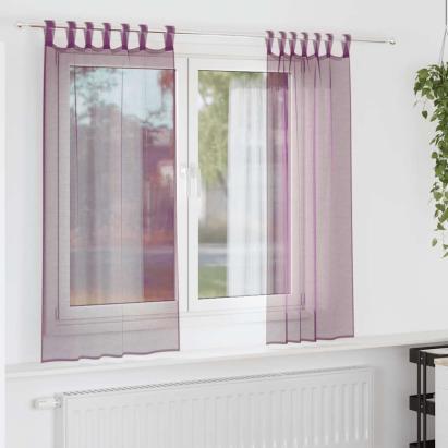 Perdele Voile cu Bucle 2 buc Violet 140x175 cm GartenMobel Dekor