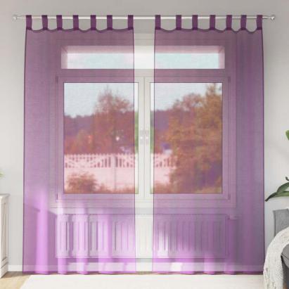 Perdele Voile cu Bucle 2 buc Violet 140x225 cm GartenMobel Dekor