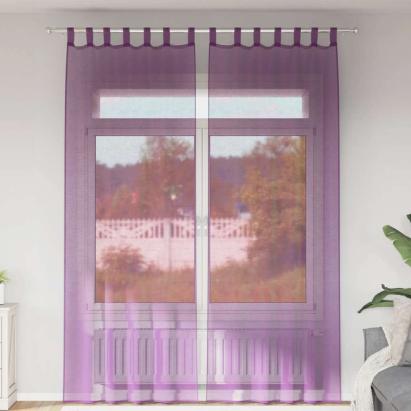 Perdele Voile cu Bucle 2 buc Violet 140x260 cm GartenMobel Dekor