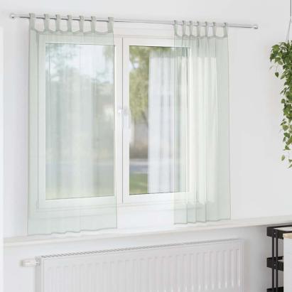 Perdele Voile cu Bucle 2 buc Gri deschis 140x175 cm GartenMobel Dekor