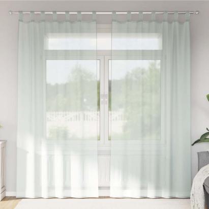 Perdele voal cu bucle 2 buc Gri deschis 140x225 cm GartenMobel Dekor