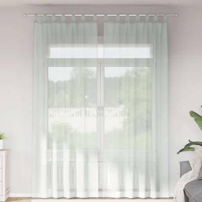 Perdele voal cu bucle 2 buc Gri deschis 140x260 cm GartenMobel Dekor