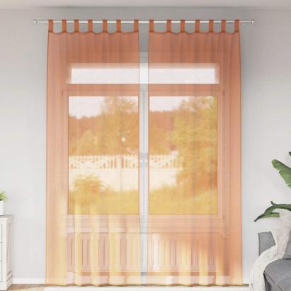 Perdele Voile cu Bucle 2 buc Terracota 140x260 cm GartenMobel Dekor