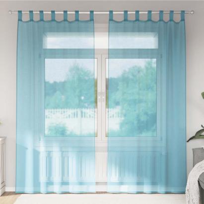 Perdele Voile cu Bucle 2 buc Turcoaz 140x225 cm GartenMobel Dekor