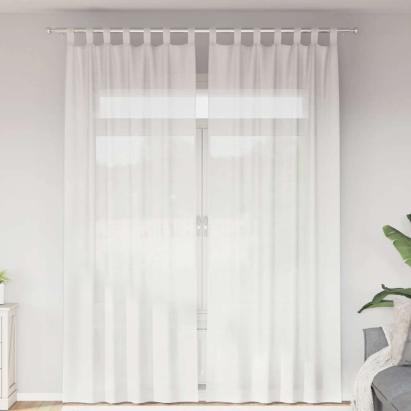 Perdele Voile cu Bucle 2 buc Alb 140x260 cm GartenMobel Dekor