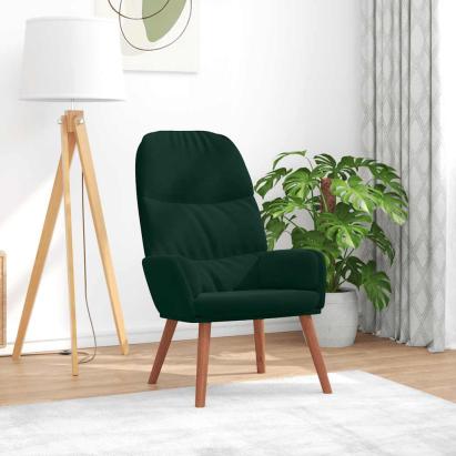 Scaun de relaxare, verde închis, catifea GartenMobel Dekor