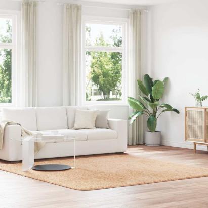 Covor shaggy cu pom înalt, NAVARRA, bej, 240x240 cm, poliester GartenMobel Dekor