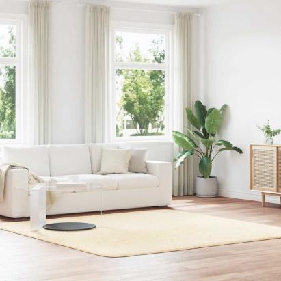 Covor shaggy cu pom înalt, NAVARRA, crem, 240x240 cm, poliester GartenMobel Dekor