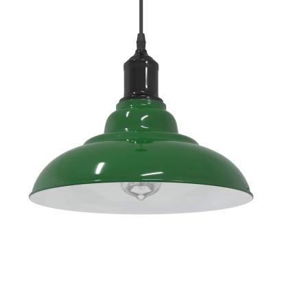 Lampă suspendată reglabilă pe înălțime E27 verde lucios metal GartenMobel Dekor