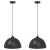 Lămpi de suspendare 2 buc E27 Negru Ø 30 cm Metal GartenMobel Dekor