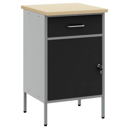 Banc de lucru cu sertar cu blocare Negru și Gri 50 x 55 x 85 cm GartenMobel Dekor