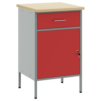 Banc de lucru cu sertar cu blocare Roșu și gri 50 x 55 x 85 cm GartenMobel Dekor