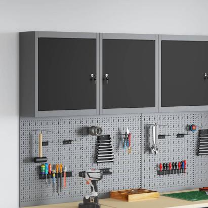 Dulap pentru unelte cu raft Negru și Gri 50 x 20 x 55 cm GartenMobel Dekor