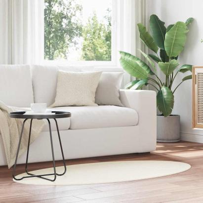 Covoare de zonă Oval HUARTE Crem 80 x 150 cm 100% Polyester GartenMobel Dekor
