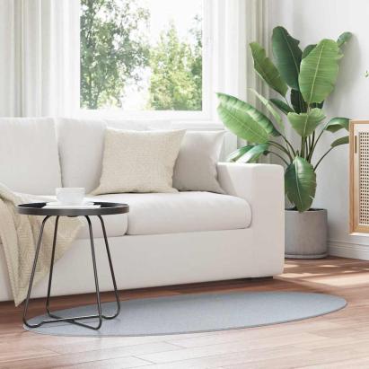Covoare de zonă Oval HUARTE Gri 80 x 150 cm 100% Polyester GartenMobel Dekor