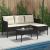 Set de canapele pentru grădină 2 pcs Negru și Crem poliratan GartenMobel Dekor