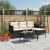 Set de canapele pentru grădină 2 pcs Negru și Crem poliratan GartenMobel Dekor