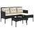 Set de canapele pentru grădină 2 pcs Negru și Crem poliratan GartenMobel Dekor