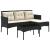 Set de canapele pentru grădină 2 pcs Negru și Crem poliratan GartenMobel Dekor