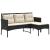 Set de canapele pentru grădină 2 pcs Negru și Crem poliratan GartenMobel Dekor
