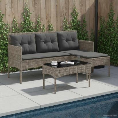 Set de canapele pentru grădină cu pernă 2 pcs poliratan GartenMobel Dekor