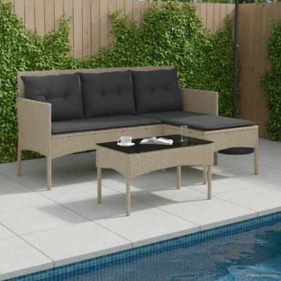 Set de canapele pentru grădină cu pernă 2 pcs poliratan GartenMobel Dekor