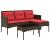 Set de canapele pentru grădină 2 pcs Maro și roșu poliratan GartenMobel Dekor