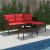 Set de canapele pentru grădină 2 pcs Maro și roșu poliratan GartenMobel Dekor