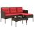 Set de canapele pentru grădină 2 pcs Maro și roșu poliratan GartenMobel Dekor