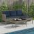 Set de canapele pentru grădină 2 pcs Gri și albastru marin GartenMobel Dekor