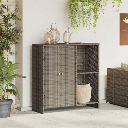 Dulap de depozitare cu raft cu ușă Gri 100 x 36 x 102 cm Ratan GartenMobel Dekor