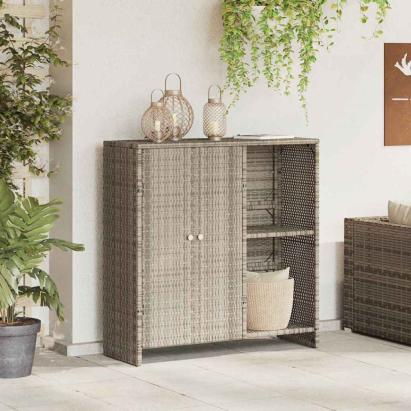 Dulap de depozitare cu raft Gri deschis 100 x 36 x 102 cm Ratan GartenMobel Dekor